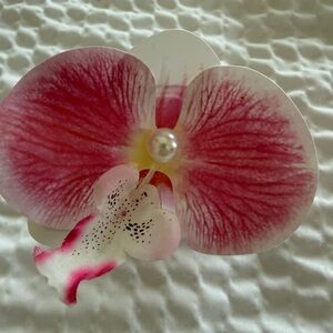 NEW Pink and White Orchid Hair Clip